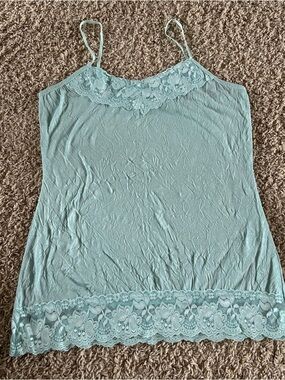 Maurices Light Aqua Lace-Trim Camisole